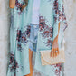Floral Kimono Sleeves Chiffon Loose Beach Cover Up