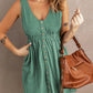 Buttons Sleeveless High Waist Mini Dress