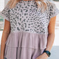 Leopard Tiered Ruffle Short Sleeve Top