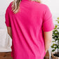 Rose Plus Size Ribbed Knit T-shirt