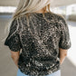 MAMA Leopard Print Short Sleeve Casual Graphic Tee