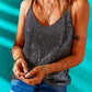 Gray Sequin Tank Top