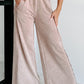 Wash Smocked Waistband Wide Leg Pants