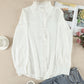 Solid Color Lace Frilled Trims Long Sleeve Shirt