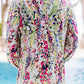 Floral Print Puffy Sleeve Loose Blouse