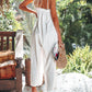 White Frilled Spaghetti Strap Wide Leg Jumpsuit