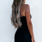 Strap Side Split Bodycon Mini Dress