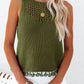 Green Tasseled Crochet Hollow-out Knit Tank