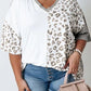 Plus Size Leopard Patchwork Short Sleeve Top