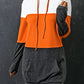 Gray Colorblock Kangaroo Pocket Hooded Dress