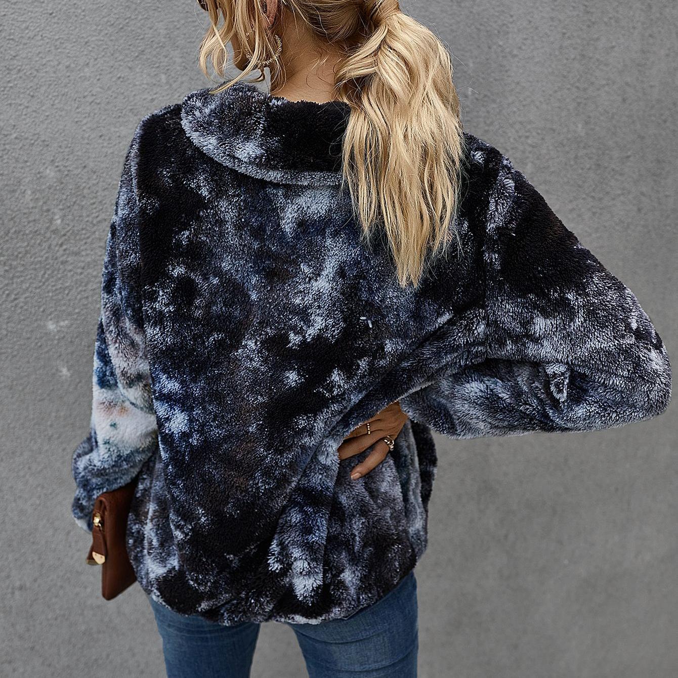 Winter warm tie-dye sweatshirt