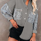Contrast Leopard Denim Jacket