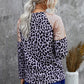 Sequin Shoulder Splicing Long Sleeve Top
