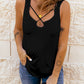 Solid U Neck Criss Cross Tank Top