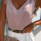 Apricot Eyelash Shoulder V Neck Tank Top