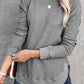 Crew Neck Ribbed Trim Waffle Knit Top