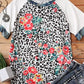 Leopard Floral Camouflage Raglan Sleeve T-shirt