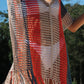 Striped Tassel Crochet V Neck Beach Cover Up