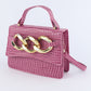 Rose Crozzling Textured Multi-functional Messenger Bag