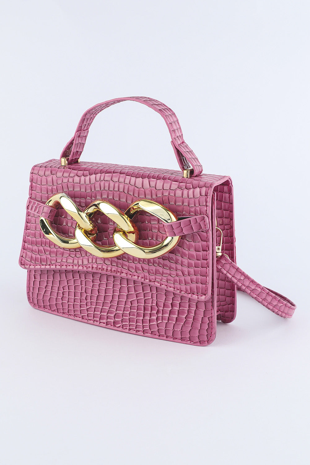 Rose Crozzling Textured Multi-functional Messenger Bag
