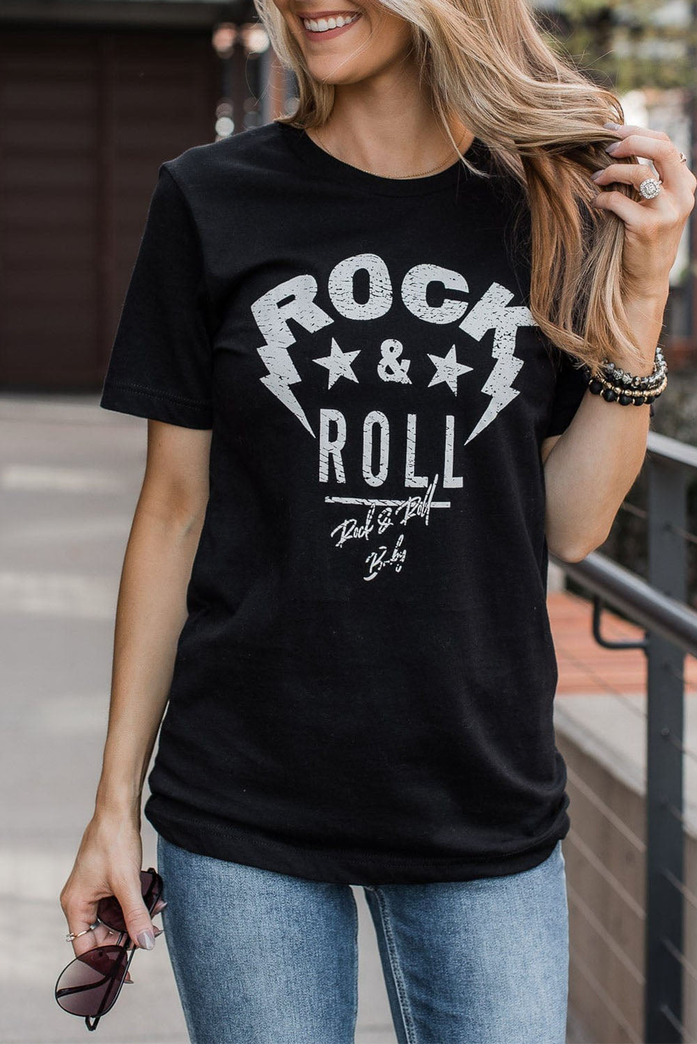 Black Slogan Letter Graphic Print Short Sleeve T Shirt