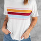 White Striped Print T-shirt