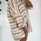 Horizonal and Vertical Stripes Casual Blouse