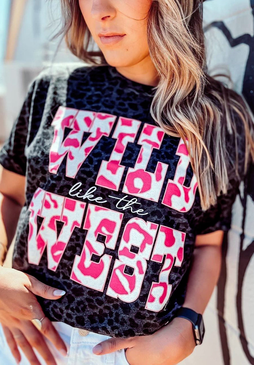 Black WILD like the WEST Leopard Tee