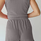 Corded Sleeveless Top and Pocketed Shorts Set
