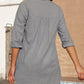 Gray Lightweight Shirt Style Beach Cover Up