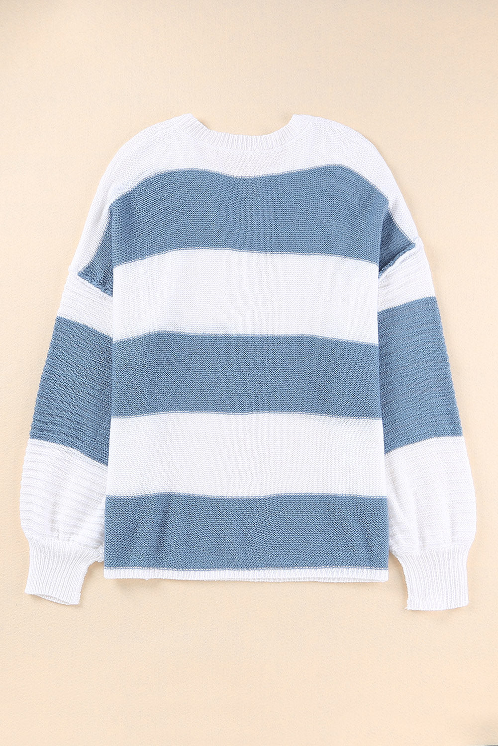 Stripe Oversized Striped Henley Sweater