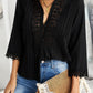 Black Sweet Mary Crochet Lace Top