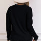 Crew Neck Ribbed Trim Waffle Knit Top