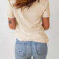 Khaki Heart Shaped Letters Print Crewneck Graphic Tee