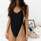 SIDE TIE ONE PIECE - BLACK