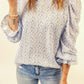 Floral Print Ruffles Puff Sleeve Blouse