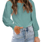 Bubble sleeve round neck loose casual shirt