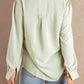 Solid Color Lace Frilled Trims Long Sleeve Shirt
