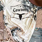 Gray Western Cow Horn Graphic Tee