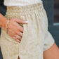 Tweed Wide Elastic Band High Waist Shorts