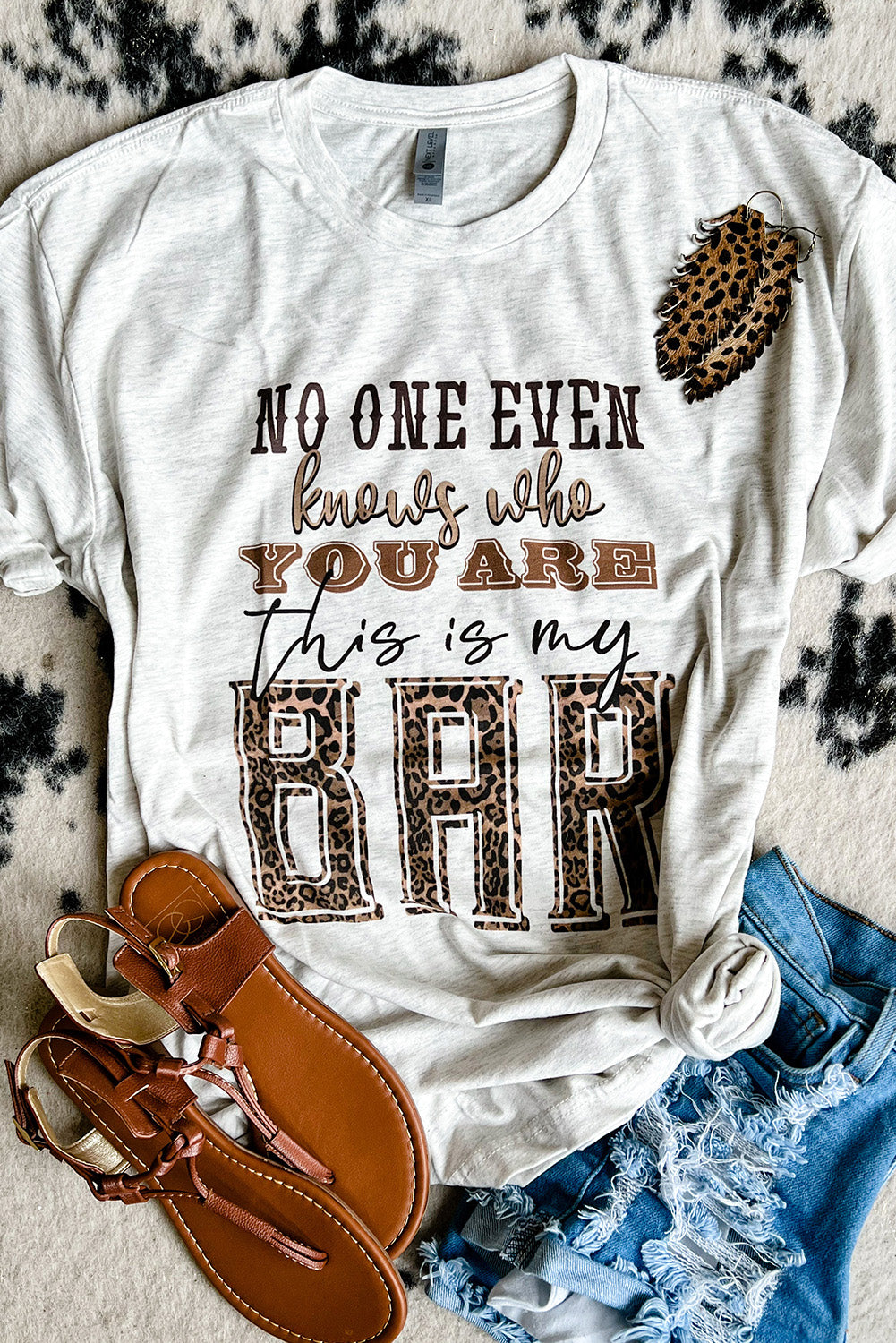 White This is my BAR Slogan Graphic T Shirt