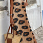 Leopard Split Open Back Sleeveless Maxi Dress