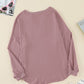 Buttoned V Neck Cotton Loose Fit Top