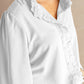 Solid Color Lace Frilled Trims Long Sleeve Shirt