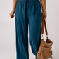 Drawstring Elastic Waist Casual Wide Leg Pants