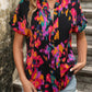 Summer fashion floral pattern V-neck short sleeve