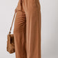 Drawstring Elastic Waist Casual Wide Leg Pants