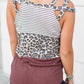 Striped Leopard Block Strappy Tank