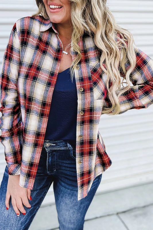 Plus Size Plaid Pattern Shirt