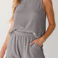 Corded Sleeveless Top and Pocketed Shorts Set